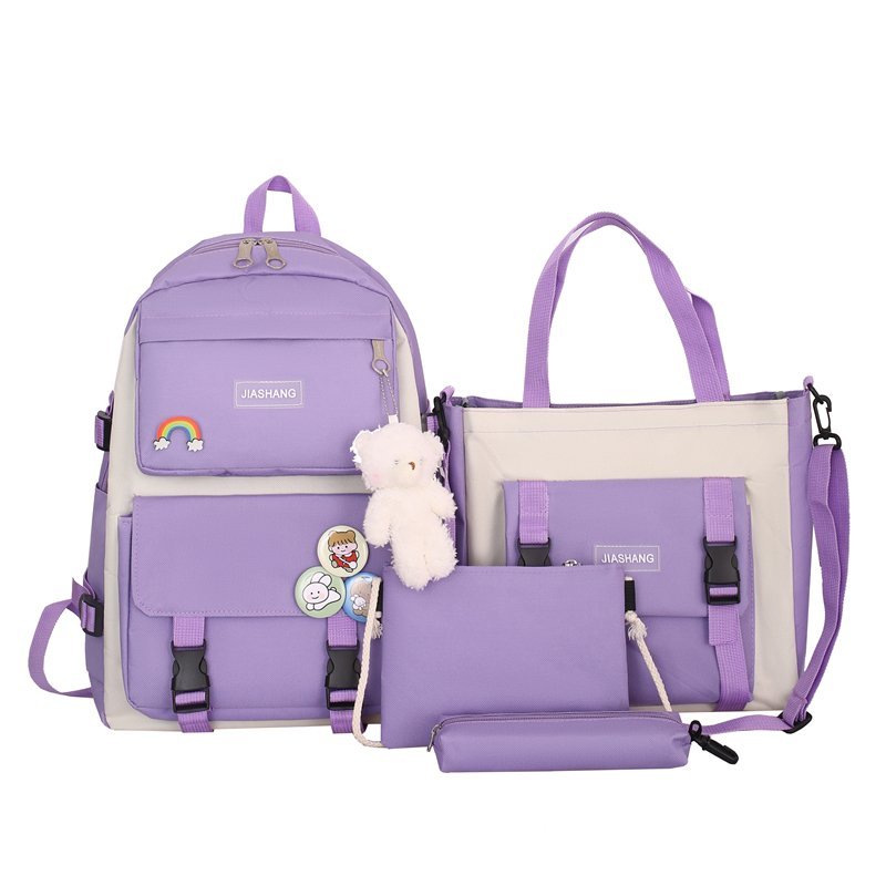 MARKSMAN Hot selling custom fashion pink travel school bag women girls student cat 4 pcs backpack set
